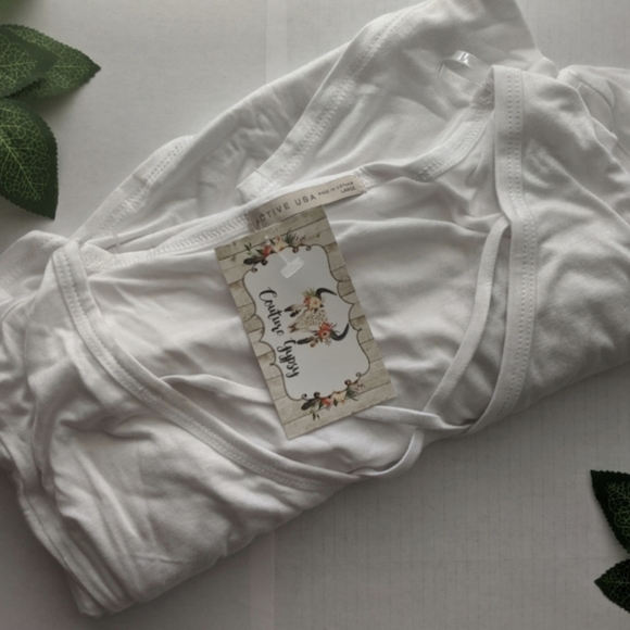 White Criss Cross Varsity Top - Picture 3 of 5